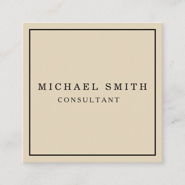 Personalized Custom Minimalist Modern QR Code Logo Square Business Card (Front)