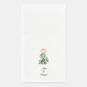 Personalized Custom Mistletoe Christmas II Napkin