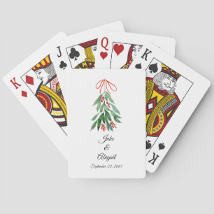 Personalized Custom Mistletoe Christmas  Playing Cards
