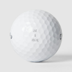Personalized Custom Modern Font Couple Names Golf Balls