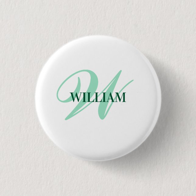 Personalized Custom Monogram  1 Inch Round Button (Front)