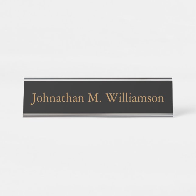 Personalized Custom Monogram Desk Name Plate (Front)