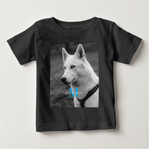 Personalized Custom Monogram Elegant Dog Pet Photo Baby T-Shirt