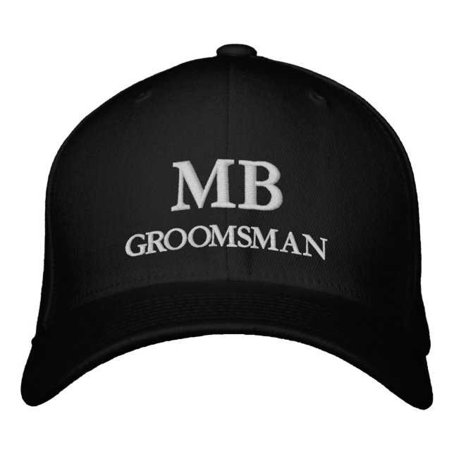 Personalized Custom Monogram Groomsman Embroidered Hat (Front)