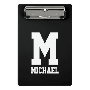 Personalized custom monogram name initial sports mini clipboard