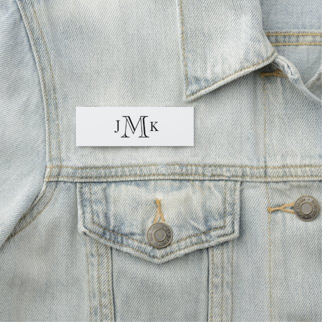 Personalized Custom Monogram White Name Tag (In Situ)
