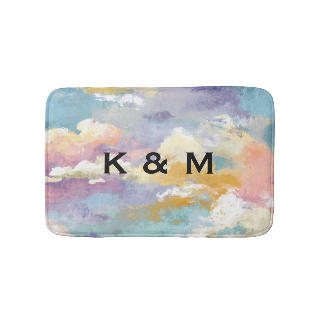 Personalized Custom Monogrammed Colorful  Bath Mat (Front)