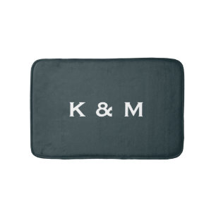 Personalized Custom Monogrammed Dark Slate Grey Bath Mat