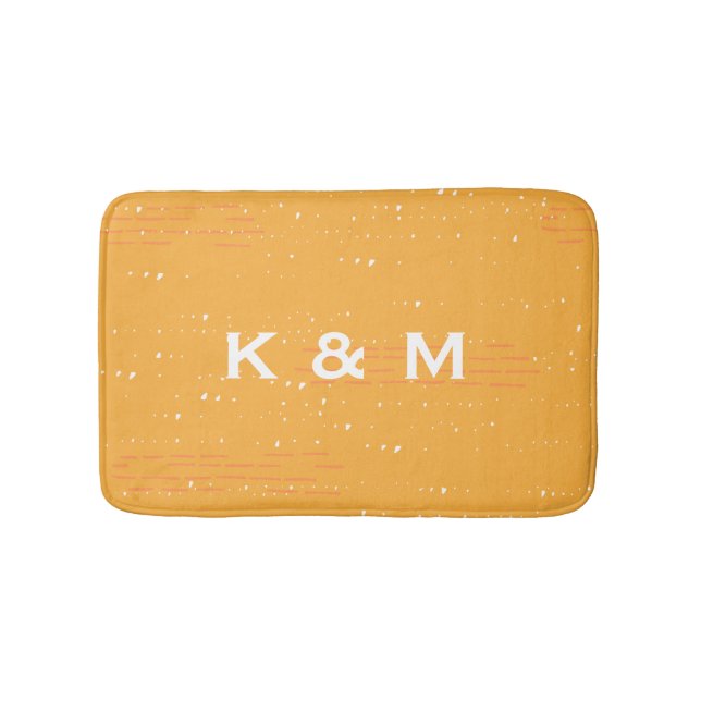 Personalized Custom Monogrammed Grey or Grey Bath  Mat (Front)