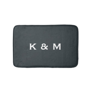 Personalized Custom Monogrammed Gunmetal Bath Mat