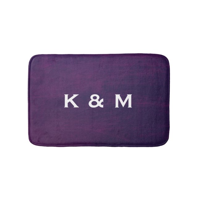 Personalized Custom Monogrammed Purple Bath Mat (Front)