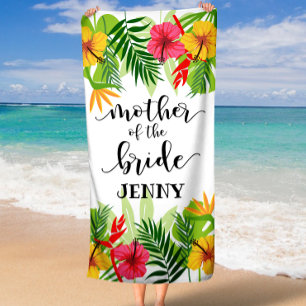 Personalized Custom Mother of the Bride Gift Beach Towel