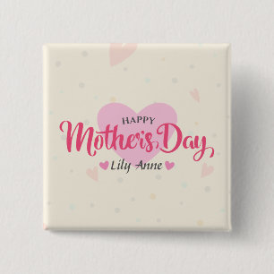 Personalized Custom Mother's Day   Pin Button
