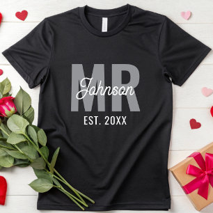 Personalized Custom Mr & Mrs Matching Couples T-Shirt