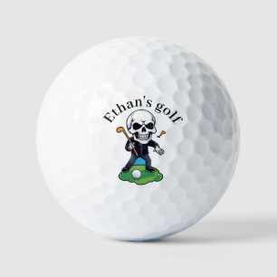 Personalized Custom Name and Funny Skull  Golf Balls