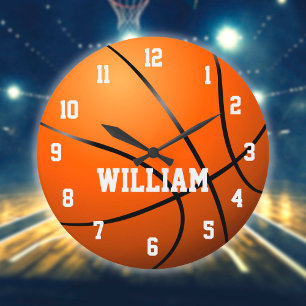 Personalized Custom Name Basketball Large Clock