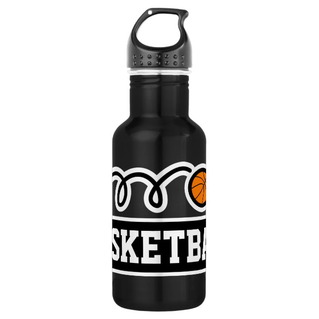 Personalized custom name basketball sports 532 ml water bottle (Front)