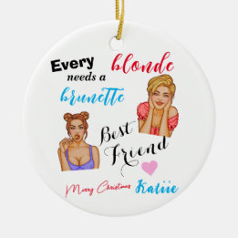 Personalized custom name Best Friend Ceramic Ornament
