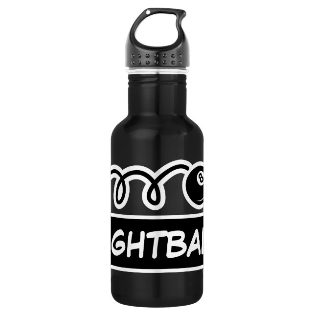 Personalized custom name billiards eightball 532 ml water bottle (Front)