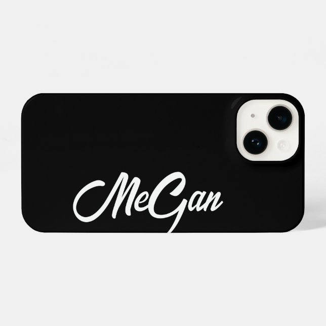 Personalized Custom Name black Monogram Cases. iPh iPhone Case (Back Horizontal)