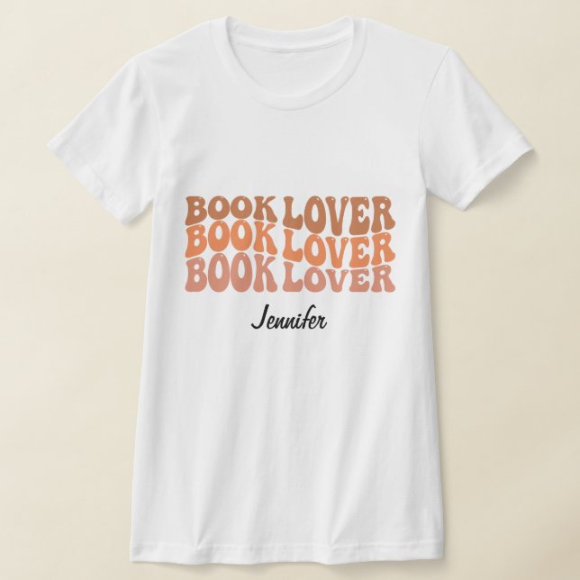 Personalized Custom Name Book Lover Reading TShirt (Laydown)