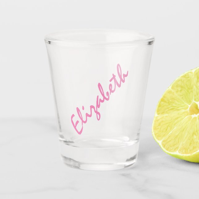 Personalized Custom Name Bride bachelor Party. Shot Glass (Front)