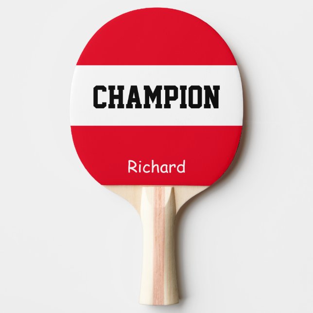 Personalized Custom Name Champion Ping Pong Paddle (Front)