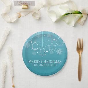 Personalized Custom Name Christmas Paper Plate
