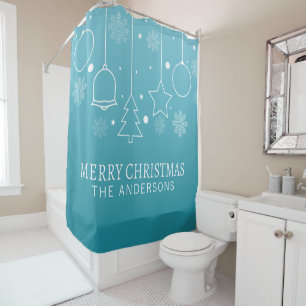 Personalized Custom Name Christmas Shower Curtain