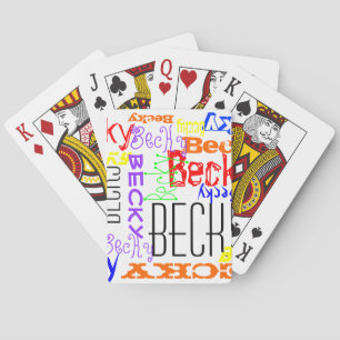 Personalized Custom Name Collage Colorful Playing Cards