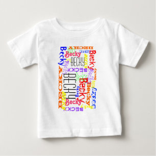 Personalized Custom Name Collage Colourful Baby T-Shirt