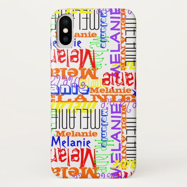 Personalized Custom Name Collage Colourful Case-Mate iPhone Case (Back)