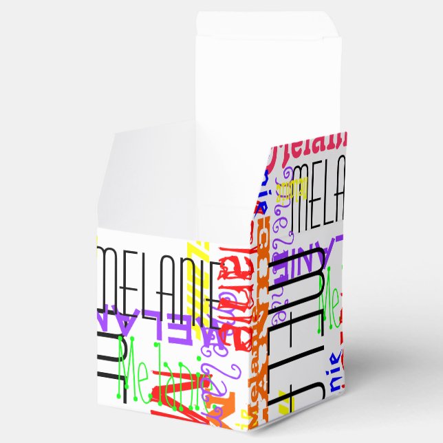 Personalized Custom Name Collage Colourful Favor Box (Opened)