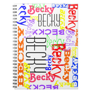 Personalized Custom Name Collage Colourful Notebook