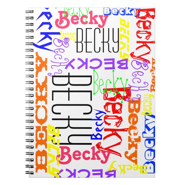 Personalized Custom Name Collage Colourful Notebook (Front)