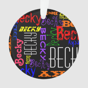 Personalized Custom Name Collage Colourful Ornament
