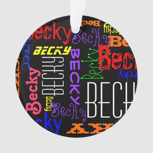 Personalized Custom Name Collage Colourful Ornament (Front)