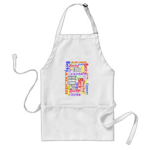 Personalized Custom Name Collage Colourful Standard Apron