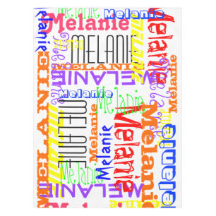 Personalized Custom Name Collage Colourful Tablecloth
