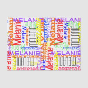 Personalized Custom Name Collage Colourful Tissue Paper