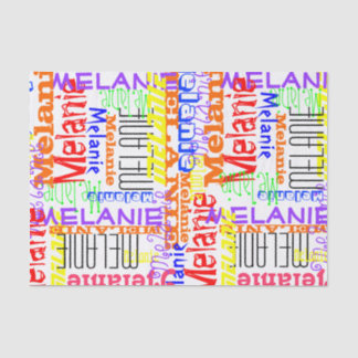 Personalized Custom Name Collage Colourful Tissue Paper
