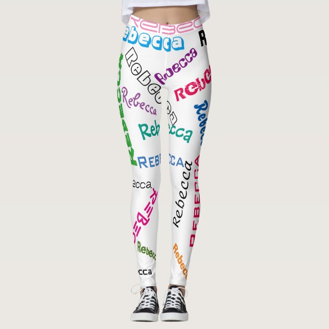 Personalized Custom Name Collage Leggings (Front)