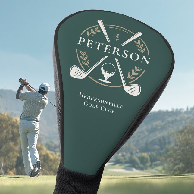 Personalized Custom Name & Crest Design Elegant Golf Head Cover (Creator Uploaded)
