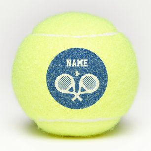 Personalized custom name crossed padel racket logo tennis balls
