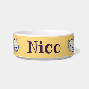 Personalized Custom Name Cute Cat Food or water Bo Bowl