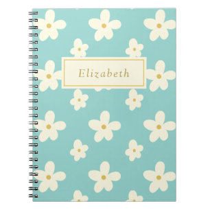 Personalized Custom Name Daisy Floral Cute Flowers Notebook