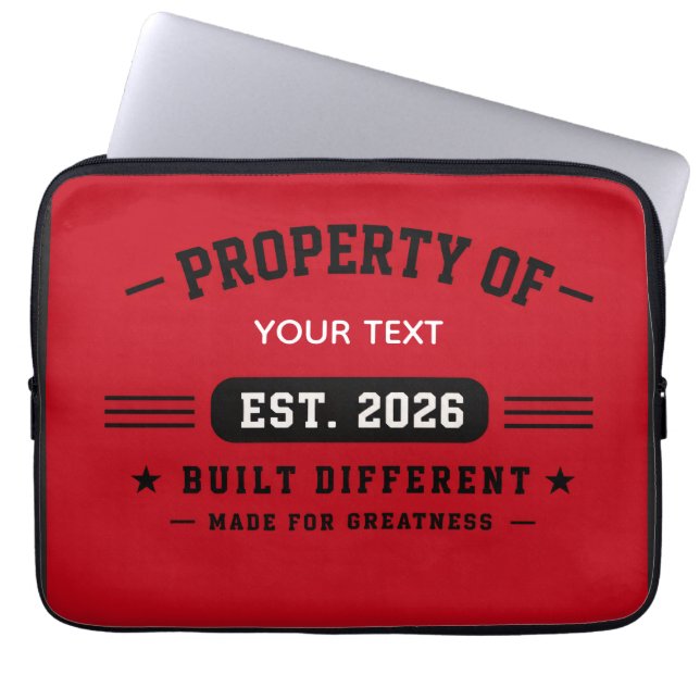 Personalized Custom Name Design – Minimal Modern T Laptop Sleeve (Front)