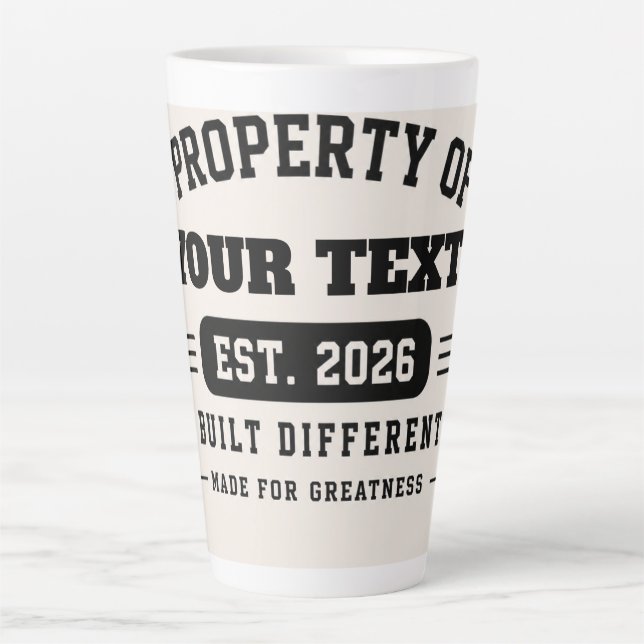 Personalized Custom Name Design – Minimal Modern T Latte Mug (Front)
