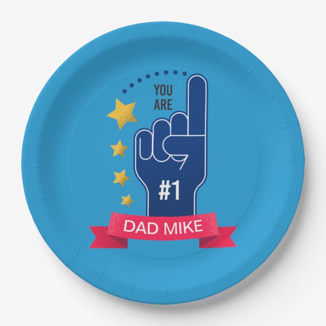 Personalized Custom Name Father's Day Paper Plate (Front)
