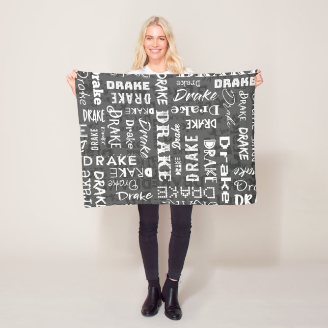 Personalized Custom Name for Drake Fleece Blanket (In Situ)